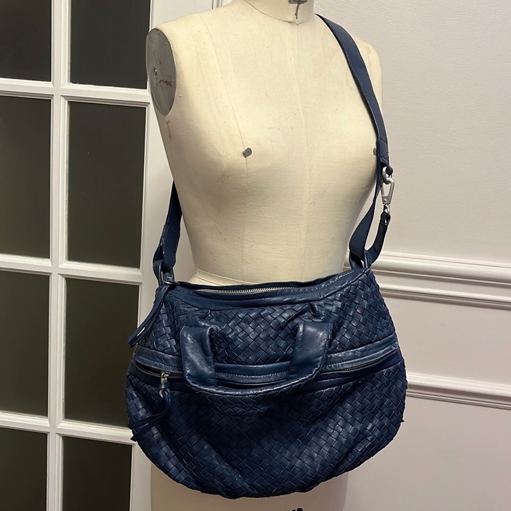 CHRISTOPHER KON large woven leather crossbody bag